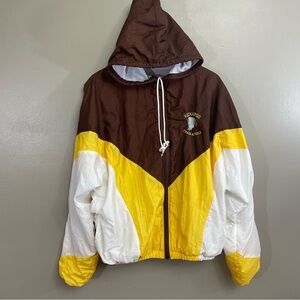 Vintage 80s 90s Windbreaker track jacket Men’s Medium Native hood streetwear